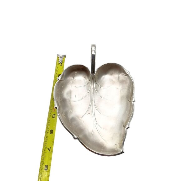 Caravelle Vintage Silver Leaf Dish 220 Made In Germany 8.5" x 5.5" Collectible - Picture 4 of 5